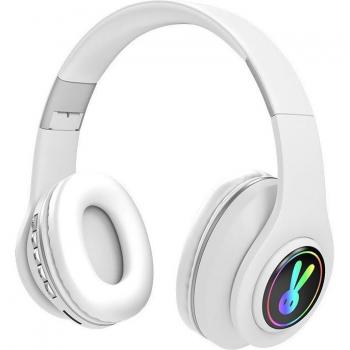 Auriculares Plegables LED Conejo Bluetooth para Niños con Micrófono, Cascos Inalámbricos de Música para Niñas, Compatible con iPhone, Android y Xiaomi