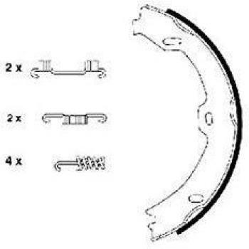 HELLA 8DA 355 050-481 Brake Shoe Set, parking brake - H9510