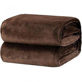 Bedsure Manta para Sofás de Franela 230x270cm - Manta para Cama 180 Reversible de 100% Microfibre Extra Suave - Manta Marrón Chocolate Transpirable