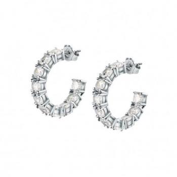 Pendientes de mujer Morellato SAIW119, joyería de acero inoxidable, diseño elegante, cierre tipo presión, adornados con cristales brillantes
