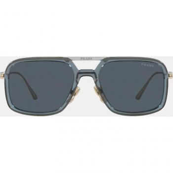 Prada PR 57ZS Pillow Shape Sunglasses, Color: 19F09T, Gray, Size: 55 MM, Unisex