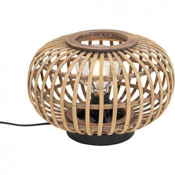 Lámpara de mesa oriental de bambú Amira - E27, natural, adecuada para LED, 1 luz