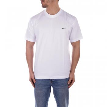 Camiseta Lacoste Classic de hombre de corte clásico de punto de algodón de manga corta en color blanco - XS