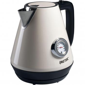 IMETEC KT 100 Hervidor, 2200 W, 1.7 litros, Acero Inoxidable, Blanco y Negro