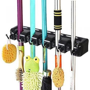 Vicloon Nuevo Colgador y Organizador de Escobas, Cepillas y Fregonas Soporte Antideslizantes de Aluminio para Fregona y Holder Broom