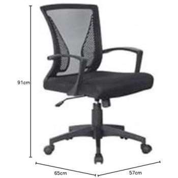Sillón de oficina Argonauta con respaldo transpirable negro 57 x 65 x 91 cm