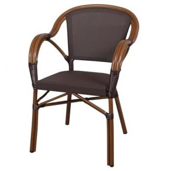 Silla de Exterior Marrón Imitación Bambú Serie Ona - Modelo Tender
