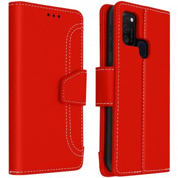 Funda tipo libro monedero con soporte para Samsung Galaxy M21 / M31 / M30s - Rojo