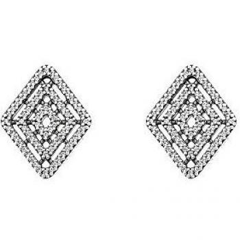Pendientes Botón Pandora 296208CZ Plata Líneas Geométricas
