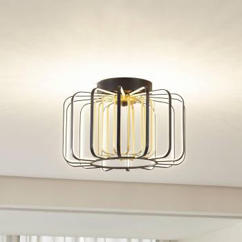 Plafón LED Birger de Metal Dimmable, Ø 39,5 cm, Negro/Oro