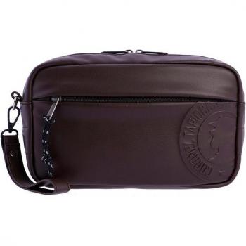 Bolso de mano para hombre CORONEL TAPIOCCA Alfredo de piel sintética con cremallera, color marrón