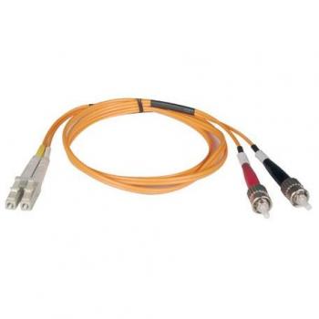 Cable de fibra óptica multimodo 50/125, 5 m, 2x LC - 2x ST, OFNR, Naranja