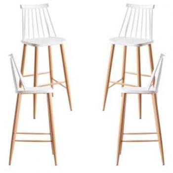 Pack 4 Taburetes Altos Bik - Color Blanco