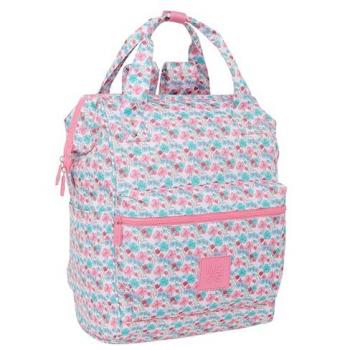 Mochila Escolar Safta Moos Flores para Portátil 13 - Diseño Ergonómico, Amplio Espacio de Almacenamiento, Bolsillos Multifuncionales, Dimensiones 27x40x19 cm, Color Multicolor