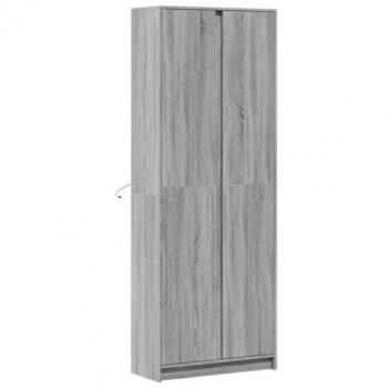Aparador con LED madera ingeniería gris Sonoma 74x32,5x200 cm