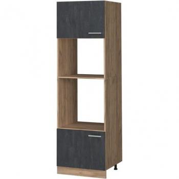 Armario para Microondas R-Line, Hormigón Negro, 60 cm, Vicco