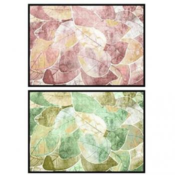 Cuadro DKD Home Decor 123 x 4,5 x 83 cm Tradicional Hoja de planta (2 Unidades)