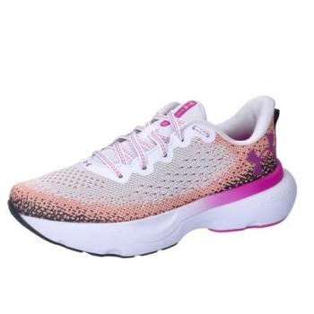 Under Armour Infinite Women's Running Shoes - White/Orange/Pink - Size 7.5
