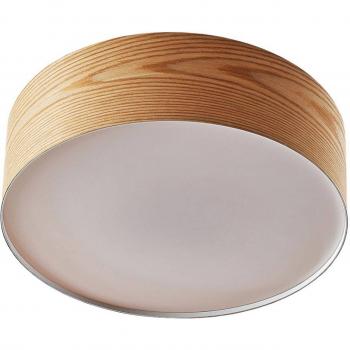 Lámpara de techo de madera redonda Lindby Dominic marrón