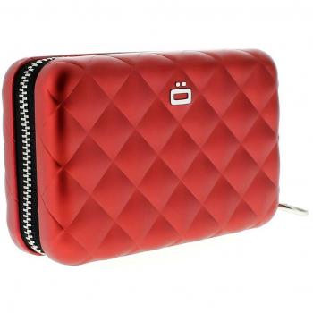 Ogon- Card case QUILTED ZIPPER, Rojo, T0