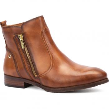 Pikolinos Royal W4D Flat Ankle Boots, Leather, Female, Brown, Size: 10 US Women, Casual Camel Leather Ankle Boot
