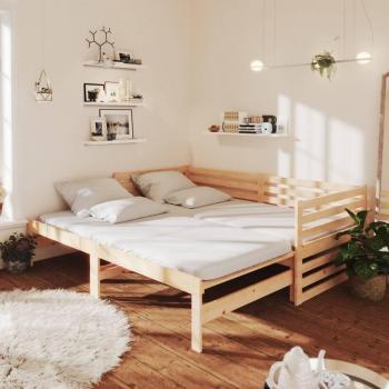 Sofá cama extraíble en madera maciza de pino 2x(90x200) cm