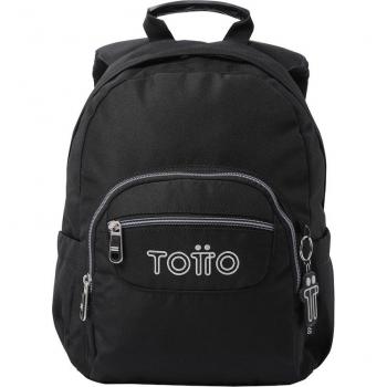 Mochila Totto Tempera escolar pequeña color negro