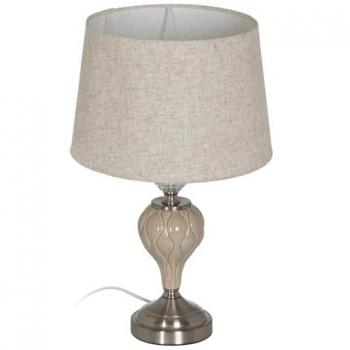 Lámpara de mesa Beige Plateado Metal Cristal 10 W 220 V 30 x 30 x 48 cm