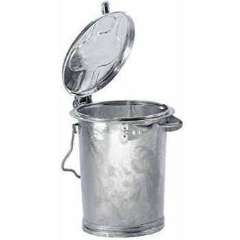 Cubeta de Basura 35L de Acero Galvanizado con Asa