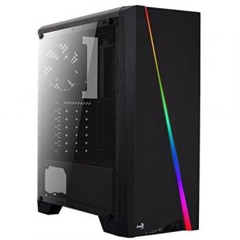Aerocool CYLON, Caja Ordenador ATX, LED RGB Flow Frontal + Ventana Lateral, Negro