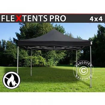 Carpa Plegable Rápida Ignífuga FleXtents Pro 4x4m Negra