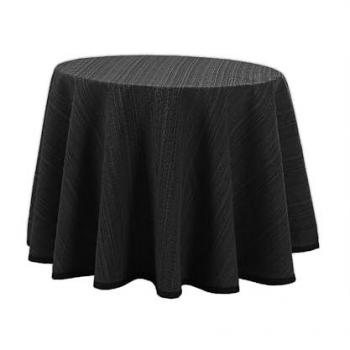 Falda para Mesa Camilla Redonda Riby 100 cm Negro - Mantel Decorativo de Invierno con Tejido 50% Algodón y 50% Poliéster, Fabricado en España