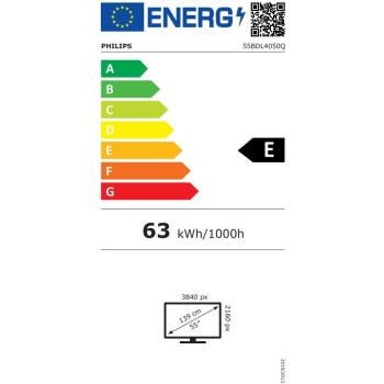 Pantalla de señalización Philips 55BDL4050Q/00, 55 4K UHD, 500 cd/m², Android 10, uso 24/7