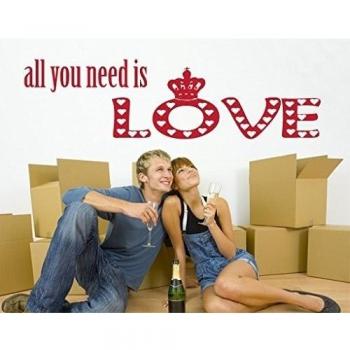 Vinilo adhesivo no.427 All you need is love 2, Color:Berenjena;Tamaño:80cm x 297cm