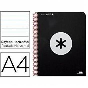 bloc espiral liderpapel a4 micro antartik tapa polipropi leno 120 h 100g horizontal 5 bandas 4taladros color negro