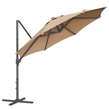 Parasol de Jardín Inclinable 300 cm UPF 50+ Marrón Camel