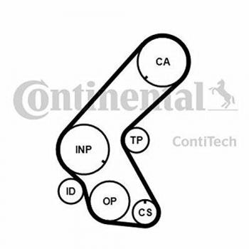 Correa dentada CONTITECH CT1014 - Correa de distribución, longitud 1014 mm, ancho 25 mm, fabricada en caucho reforzado con fibras sintéticas, alta resistencia a la temperatura y al desgaste
