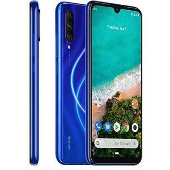 Xiaomi Mi A3 Smartphone Azul - 4GB RAM, 128GB Memoria Interna, Dual SIM, Pantalla de 6.088, Procesador Snapdragon 665, Cámara Triple (48+8+2MP), Android One
