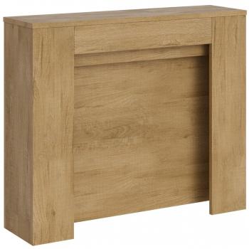 Consola extensible 90x25/211 cm efecto madera roble natural