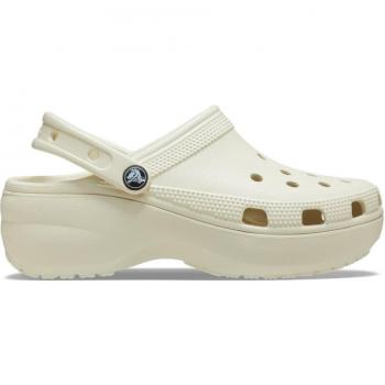 Crocs Women's Classic Platform Clog in Bone, Size UK 5