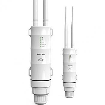 WAVLINK AC600 Dual Band Repetidor Exterior de WiFi, Punto de Acceso de Wireless,Repetidor/Ap Mode/Router/WISP, 2.4GHz 150Mbps + 5GHz 433Mbps, Modelo de PoE pasivo, 100m+,Blanco