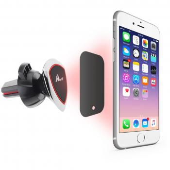OME-Soporte Magnetico de Movil para coche giratorio ajustable para rejilla de ventilacion con funcion rotatoria de 360 grados para iPhone,Samsung, Xioami, BQ, Sony, etc..Force Support