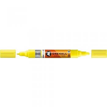 Marcador Permanente Molotow One4All Acrílico Twin Recargable 1.5 y 4 mm Neón Amarillo