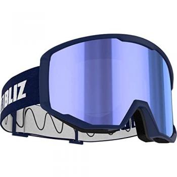 Máscara de Esquí Bliz Spark Azul Marino con Lente Espejada Azul, Unisex