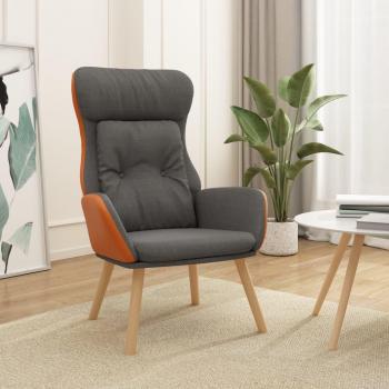 Sillón Relajante de Tela y PVC Gris Oscuro