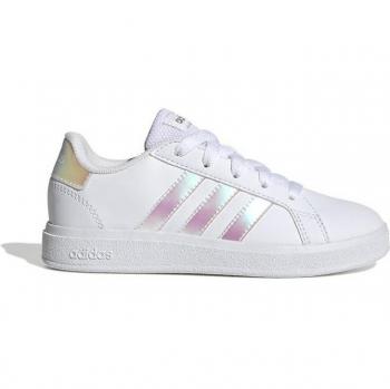 adidas Girls Grand Court Trainers White/Irides 5.5 unisex