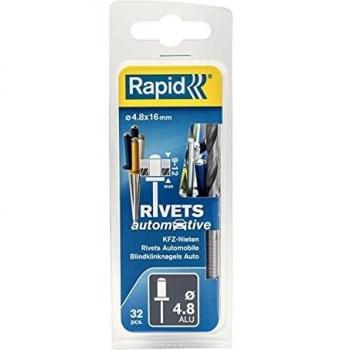 Remaches Automotrices de Aluminio 4 Colores Ø4.8 x 16 mm Paquete de 32 Piezas