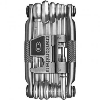 Multiherramienta Crankbrothers M19 Negra - 19 funciones, diseño compacto, incluye destornilladores, llaves hexagonales y de tubo, fabricada en acero inoxidable