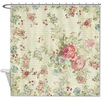 warrantyll Vintage colorido flores baño cortina de ducha impermeable de poliéster 72 x 72