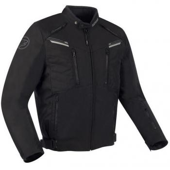 Bering Chaqueta de Moto Otago Negra, chaqueta textil impermeable para motocicletas, color negro, talla L